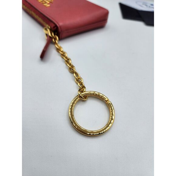 PRADA Saffiano Metal Zip Around Key Holder - Peonia - Picture 8 of 10